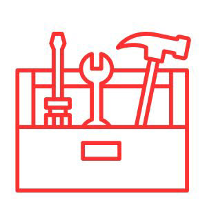 Handyman Tools Icon In Red